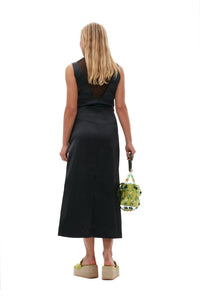Satin halter dress - Black