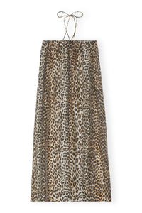 Robe longue à bretelles en voile  - Almond Milk