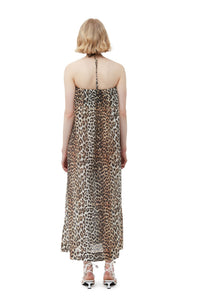 Robe longue à bretelles en voile  - Almond Milk