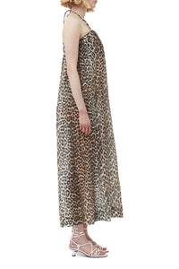 Robe longue à bretelles en voile  - Almond Milk