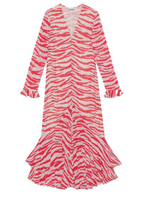 Printed lightweight georgette maxi dress - Castle Wall