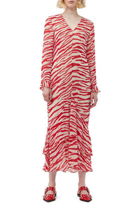 Printed lightweight georgette maxi dress - Castle Wall