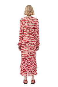Printed lightweight georgette maxi dress - Castle Wall