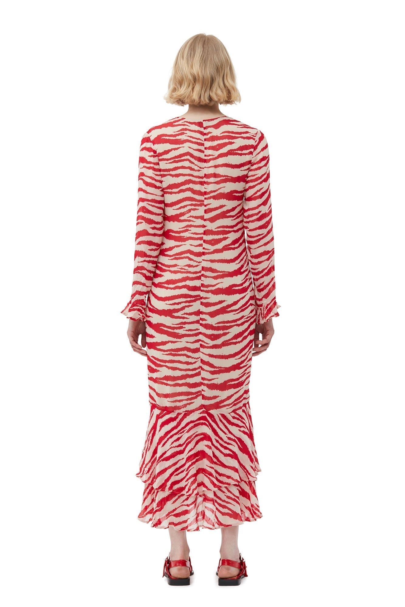Printed lightweight georgette maxi dress - Castle Wall