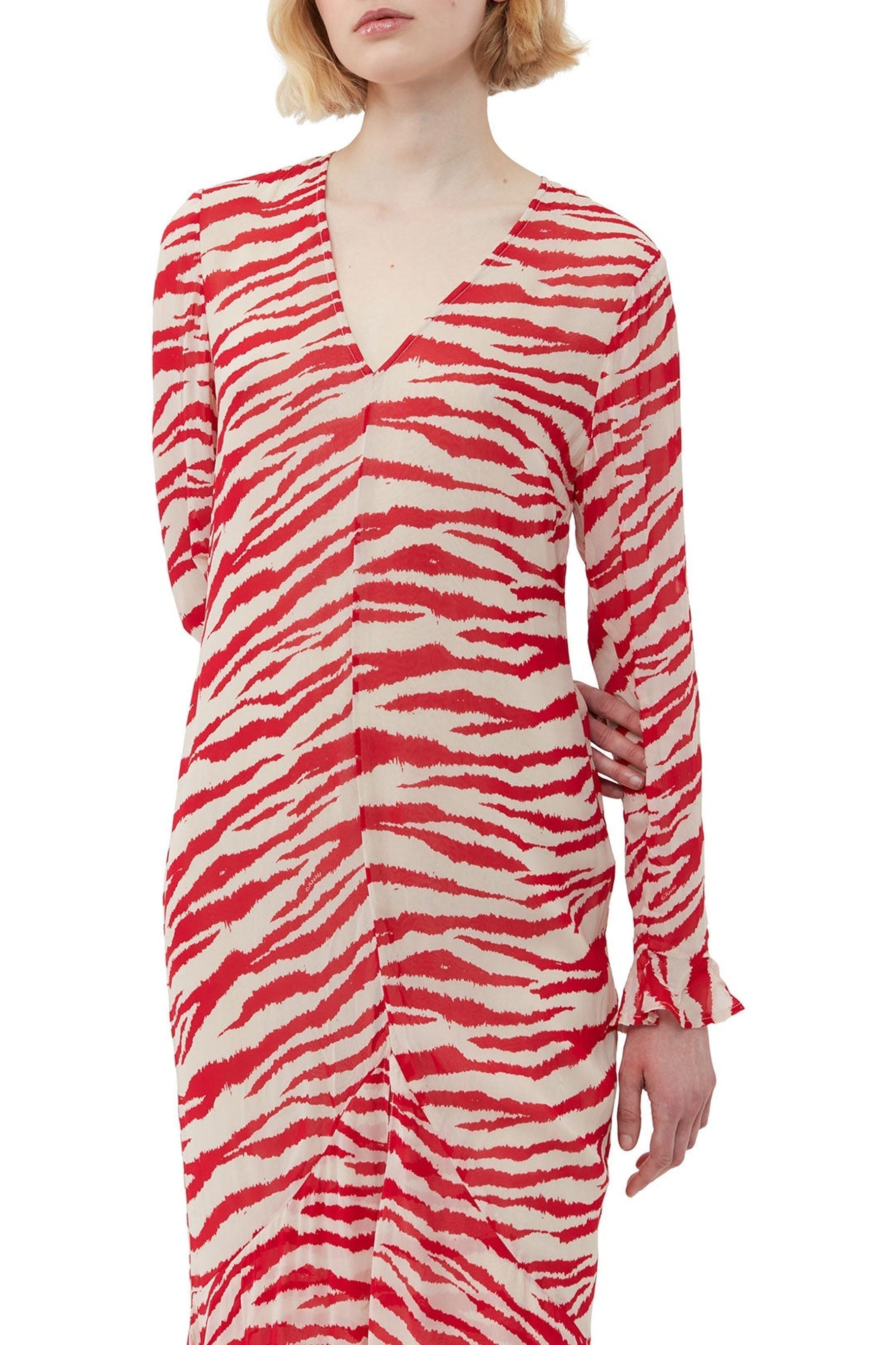 Printed lightweight georgette maxi dress - Castle Wall