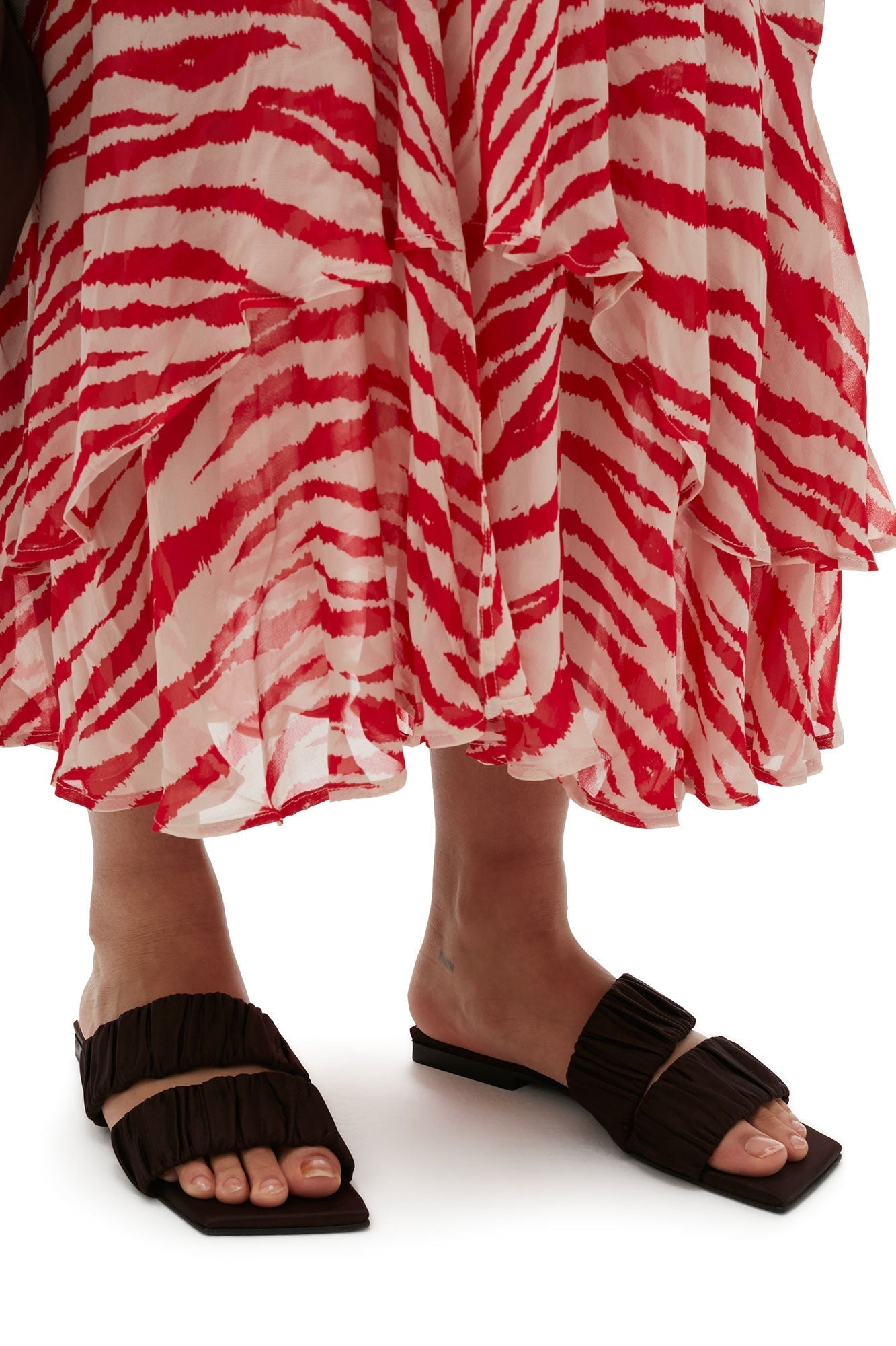 Printed lightweight georgette maxi dress - Castle Wall