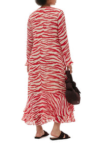 Printed lightweight georgette maxi dress - Castle Wall