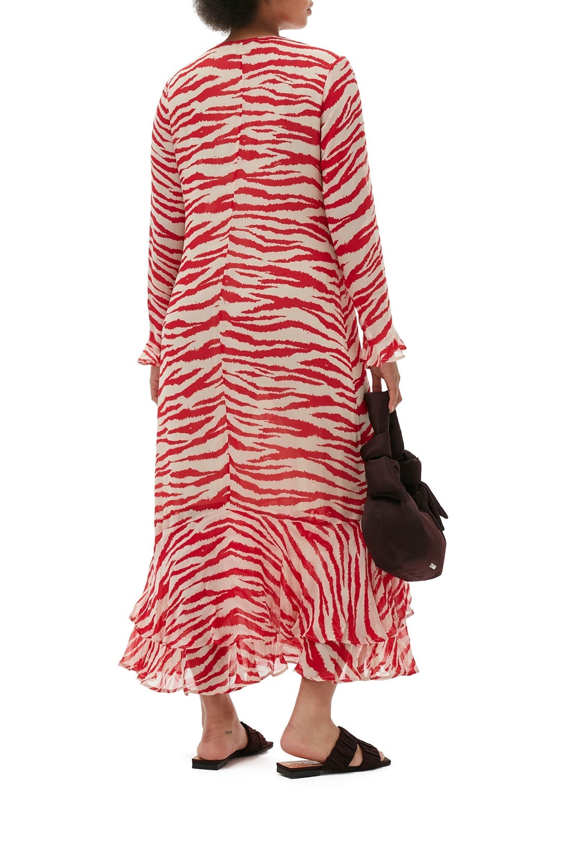 Printed lightweight georgette maxi dress - Castle Wall