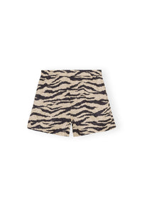 Short imprimé en satin - Pale Khaki