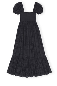 Robe longue en broderie anglaise - Black