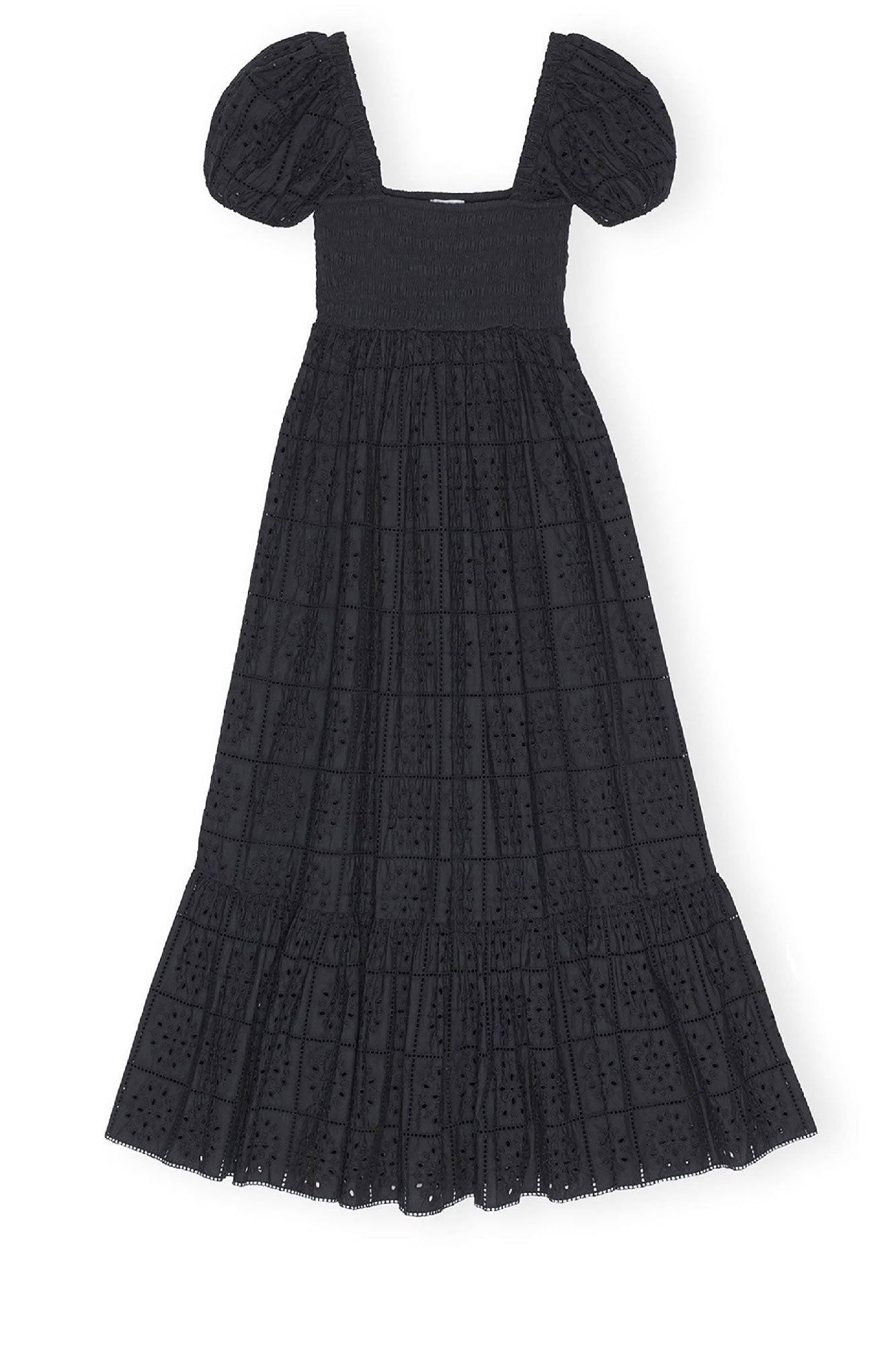 Robe longue en broderie anglaise - Black