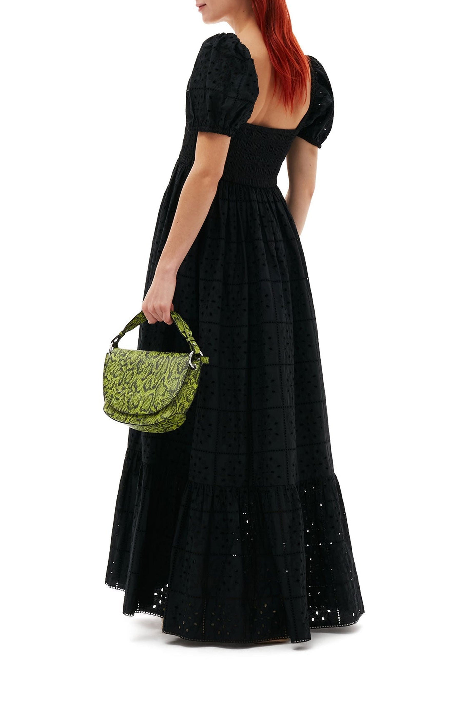 Robe longue en broderie anglaise - Black
