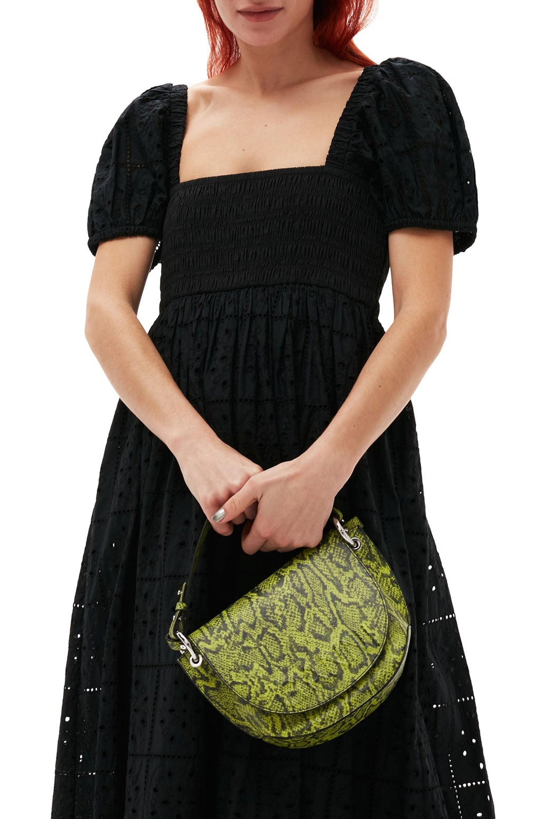 Robe longue en broderie anglaise - Black