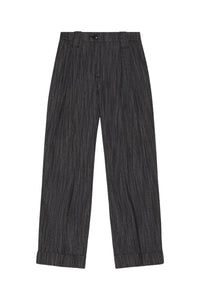 Striped pleated trousers - Black