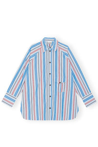 Chemise rayée en coton - Brilliant Blue