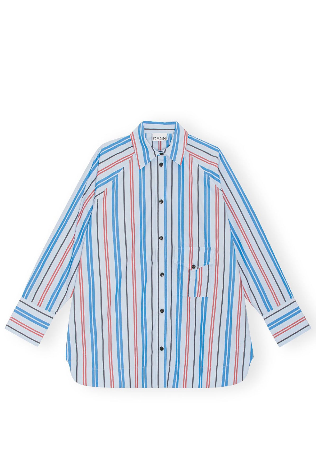 Chemise rayée en coton - Brilliant Blue