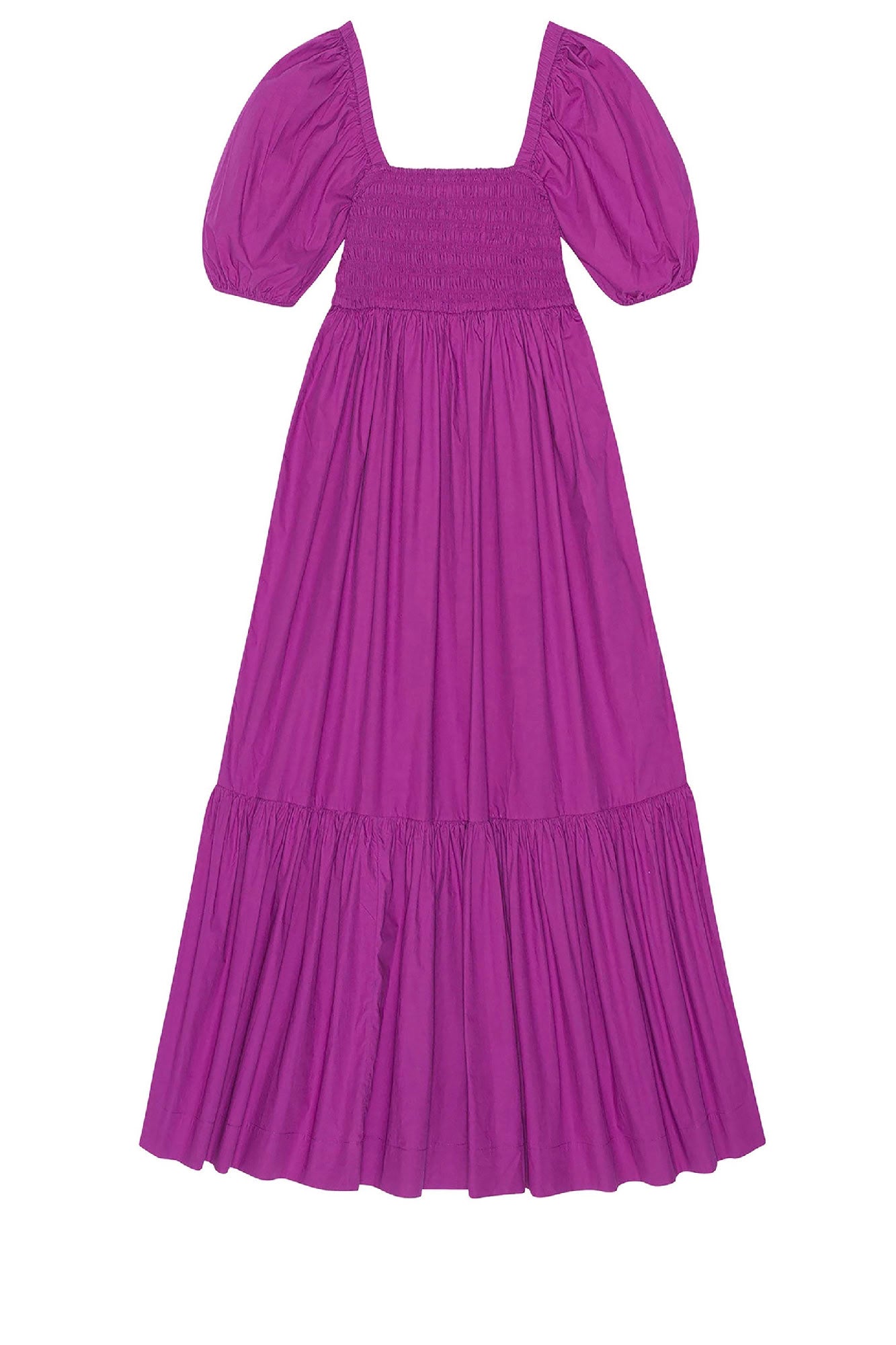 Robe longue à smocks - Purple Wine