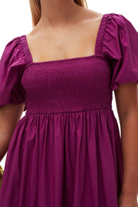 Robe longue à smocks - Purple Wine