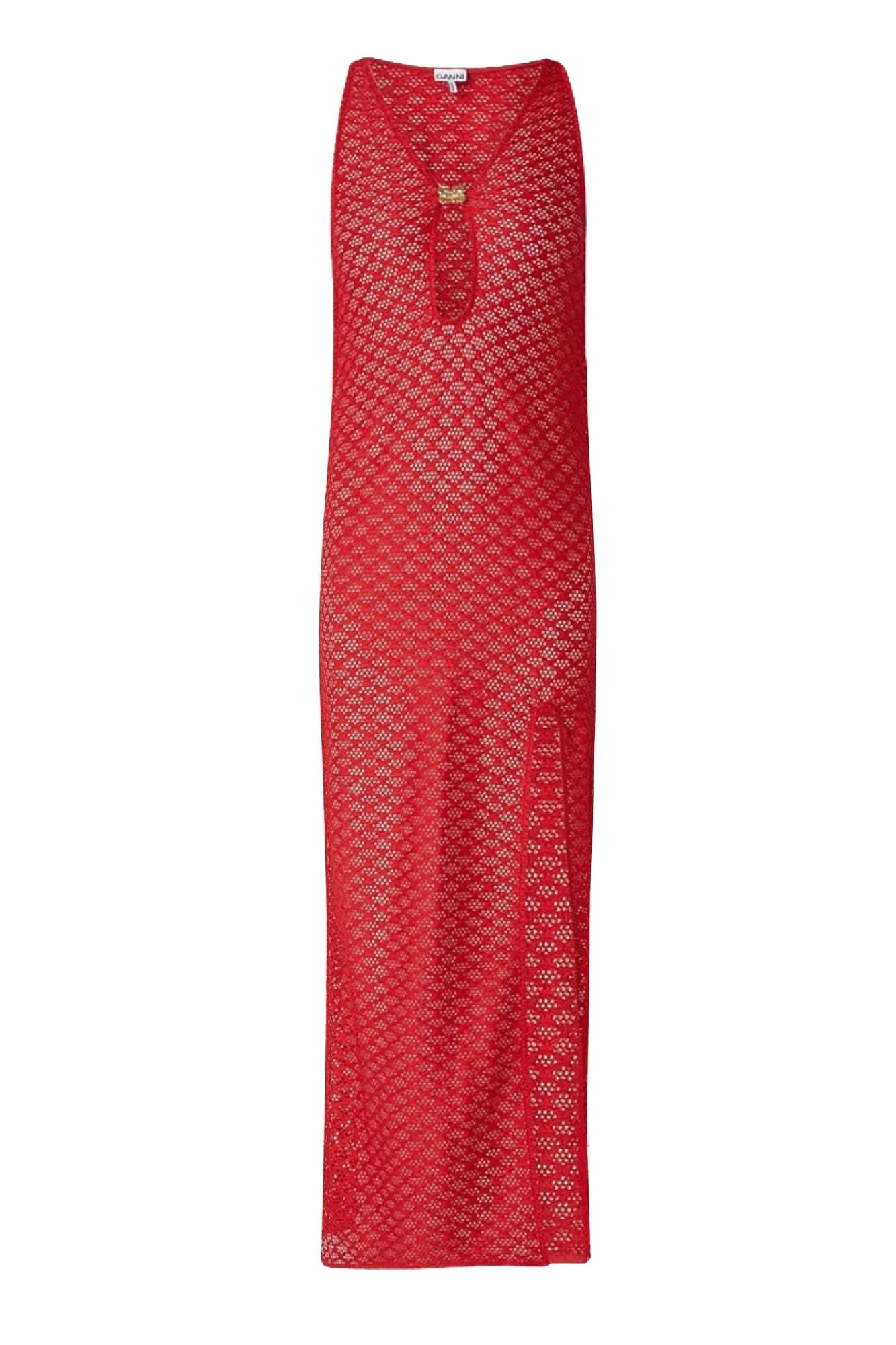 Robe longue résille en dentelle - Racing Red