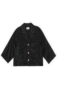 Chemisier court en satin - Black