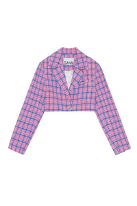 Short checked suit blazer - Wild Orchid
