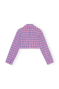 Short checked suit blazer - Wild Orchid