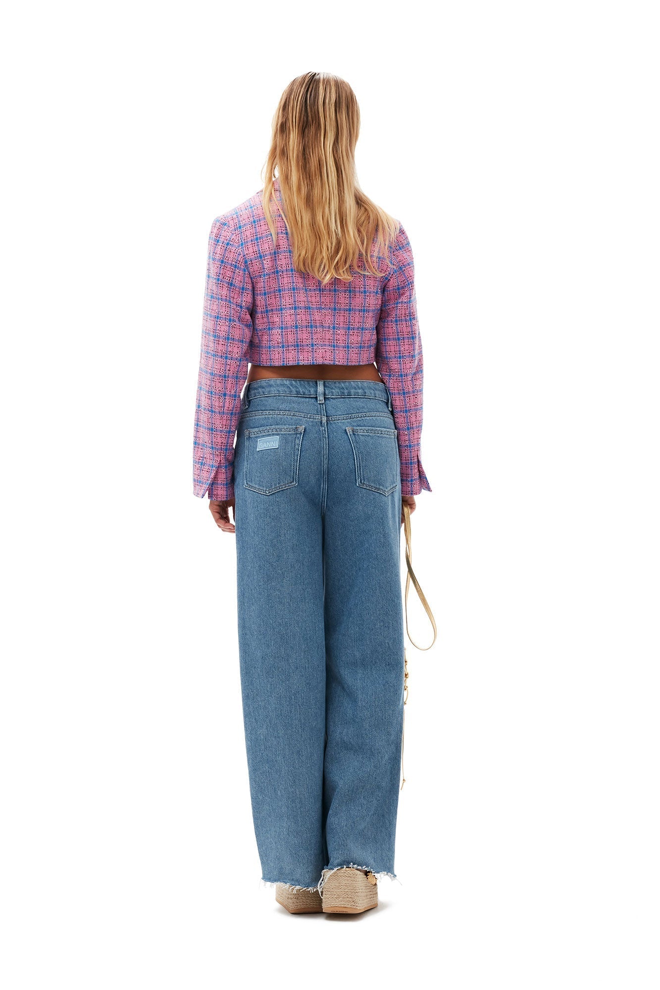 Short checked suit blazer - Wild Orchid
