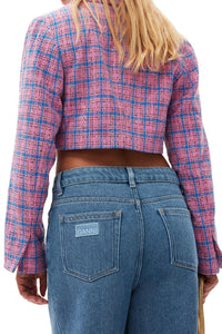 Short checked suit blazer - Wild Orchid