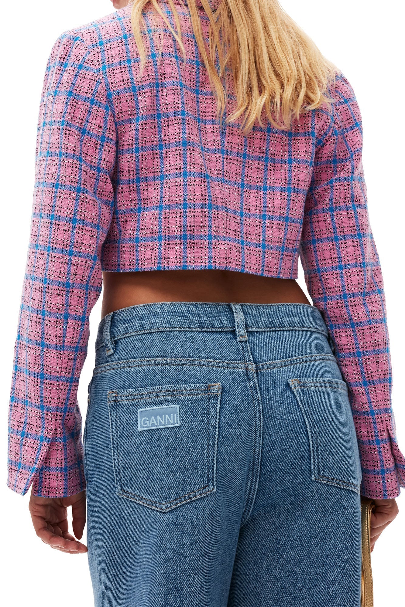 Short checked suit blazer - Wild Orchid