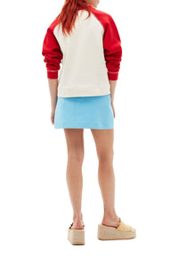 Jupe courte tailleur en coton - Ethereal Blue