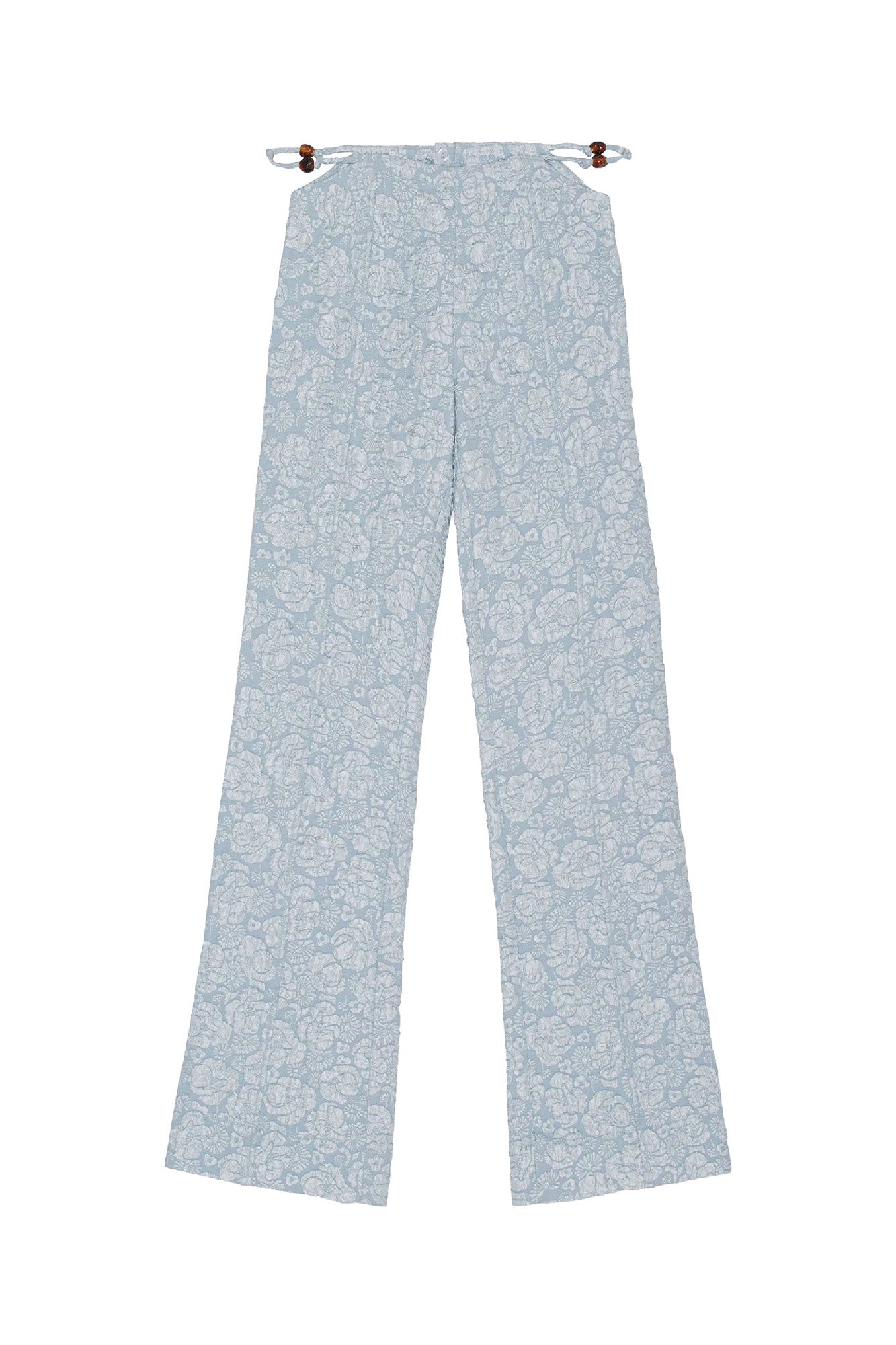Pantalon évasé en jacquard  - Sky Blue