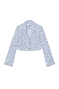 Blazer court en jacquard - Sky Blue