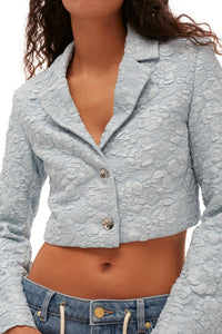 Blazer court en jacquard - Sky Blue