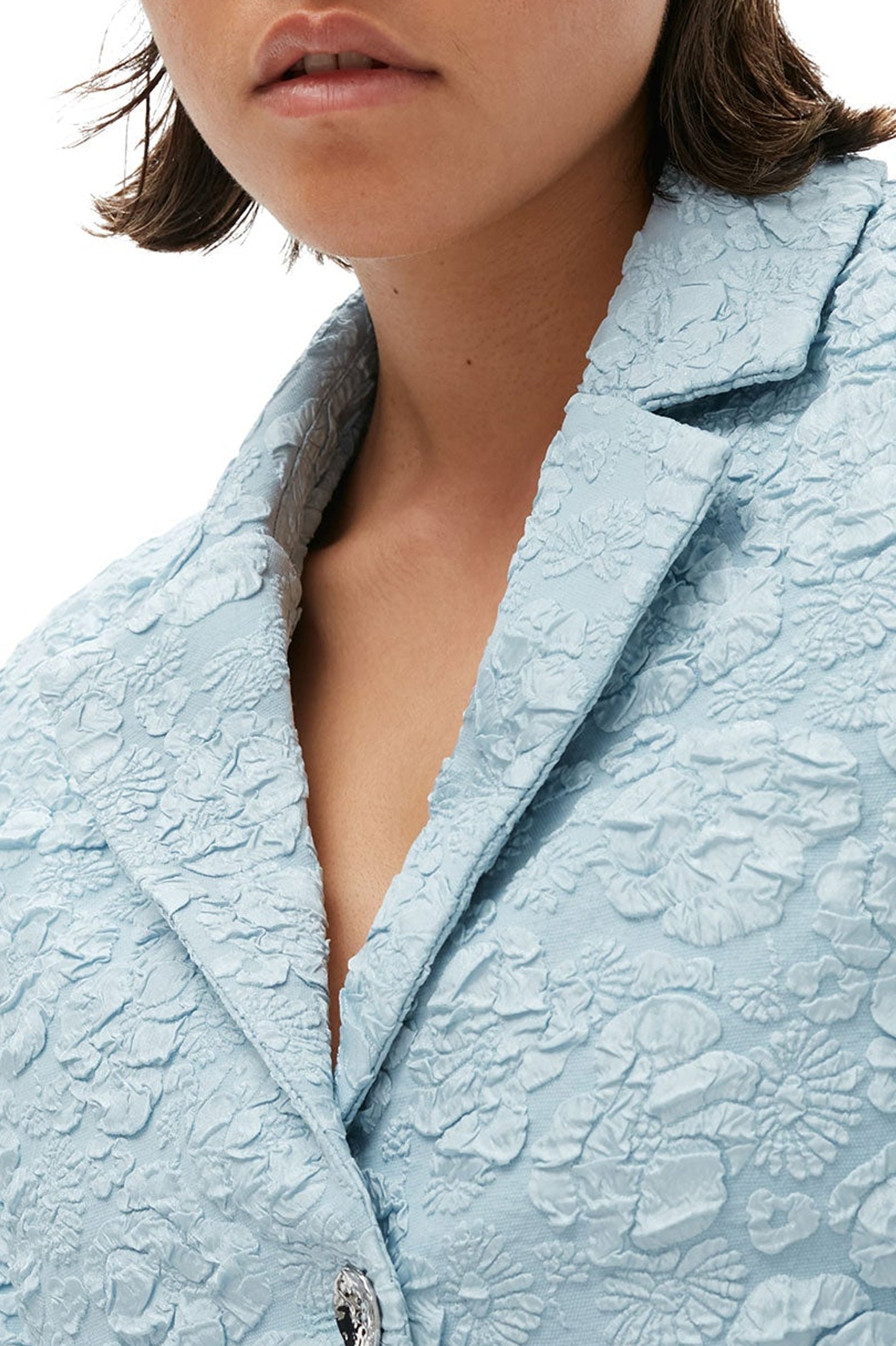 Blazer court en jacquard - Sky Blue