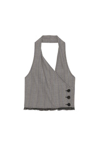 Herringbone suit waistcoat - Frost Gray