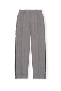 Pleated herringbone suit trousers - Frost Gray
