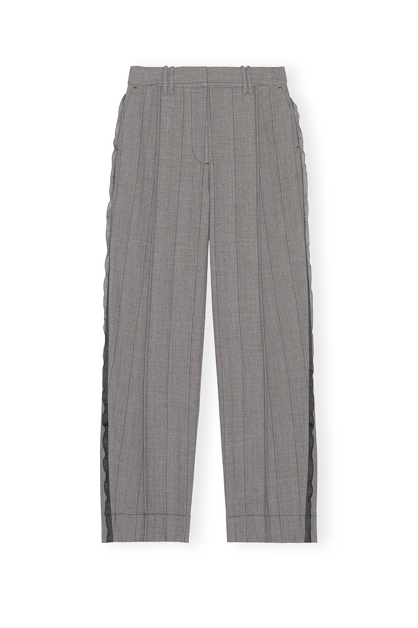 Pleated herringbone suit trousers - Frost Gray