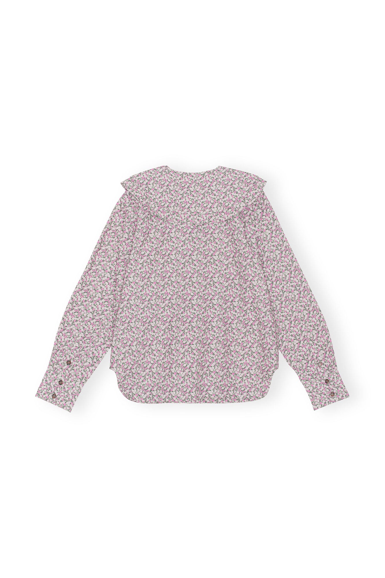 Double-neck printed cotton shirt - Frost Gray