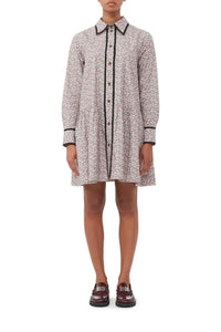 Robe courte en coton imprimé - Frost Gray