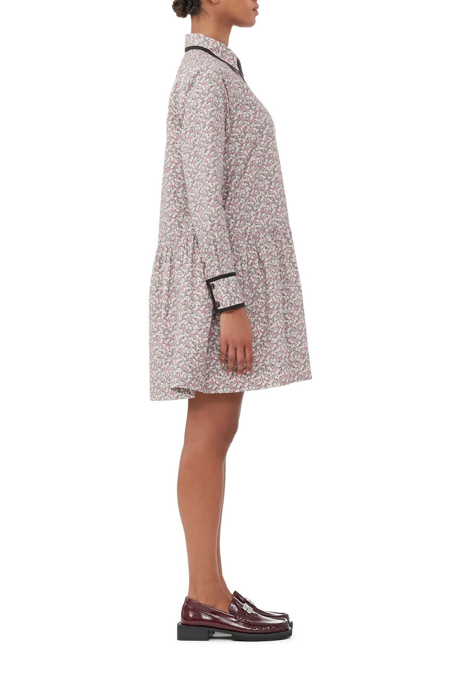 Robe courte en coton imprimé - Frost Gray