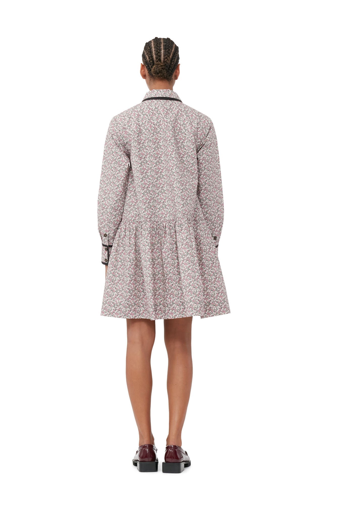Robe courte en coton imprimé - Frost Gray