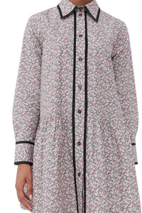Robe courte en coton imprimé - Frost Gray