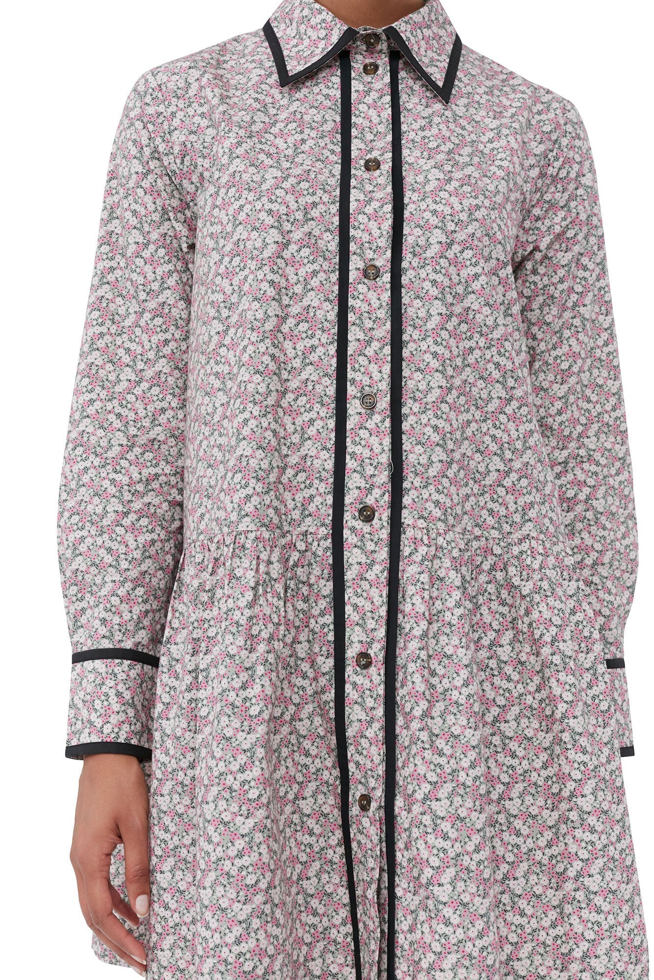 Robe courte en coton imprimé - Frost Gray