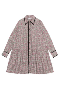 Robe courte en coton imprimé - Frost Gray