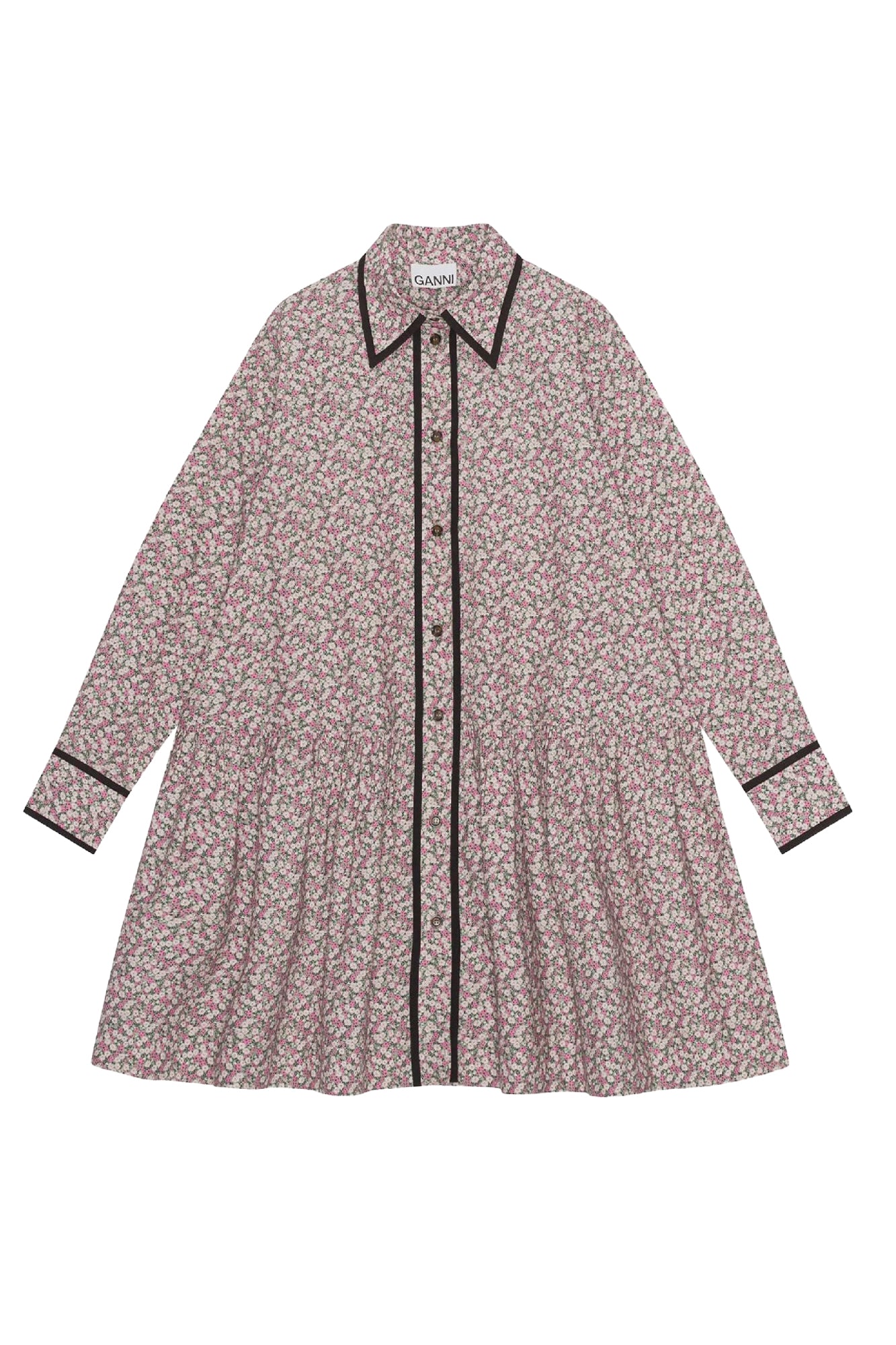 Robe courte en coton imprimé - Frost Gray