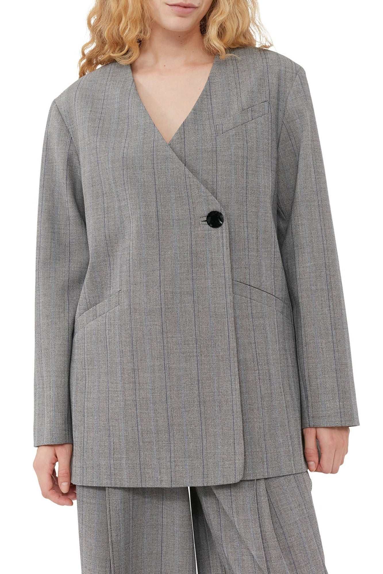 Herringbone suit blazer - Frost Gray