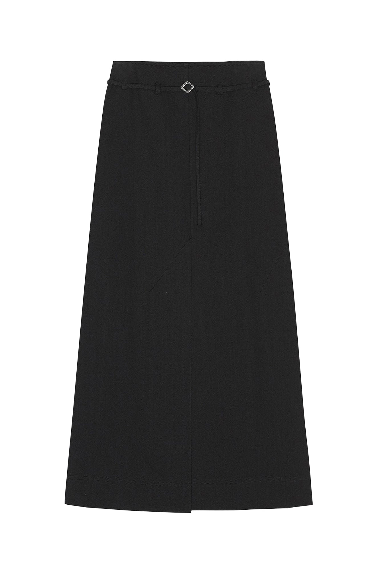 Long slit skirt in cotton - Black
