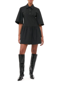 Robe courte à rayures - Black
