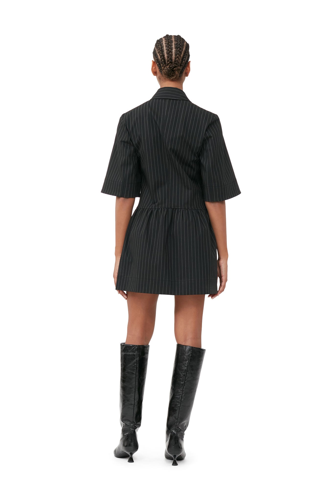 Robe courte à rayures - Black