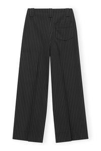 Pantalon large à taille haute en rayé - Black